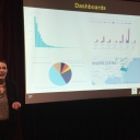 Bridget Wasowski giving a power point presentation
