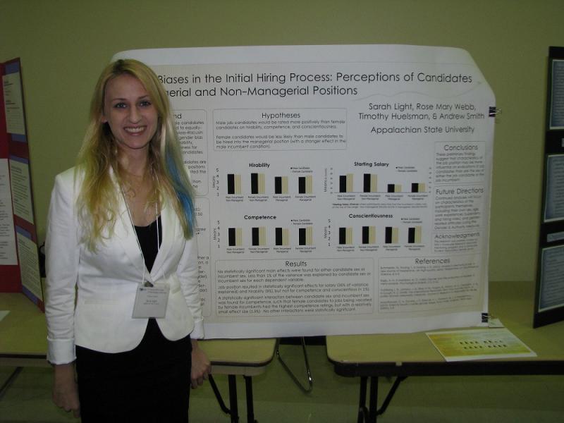 Sarah Light with research poster